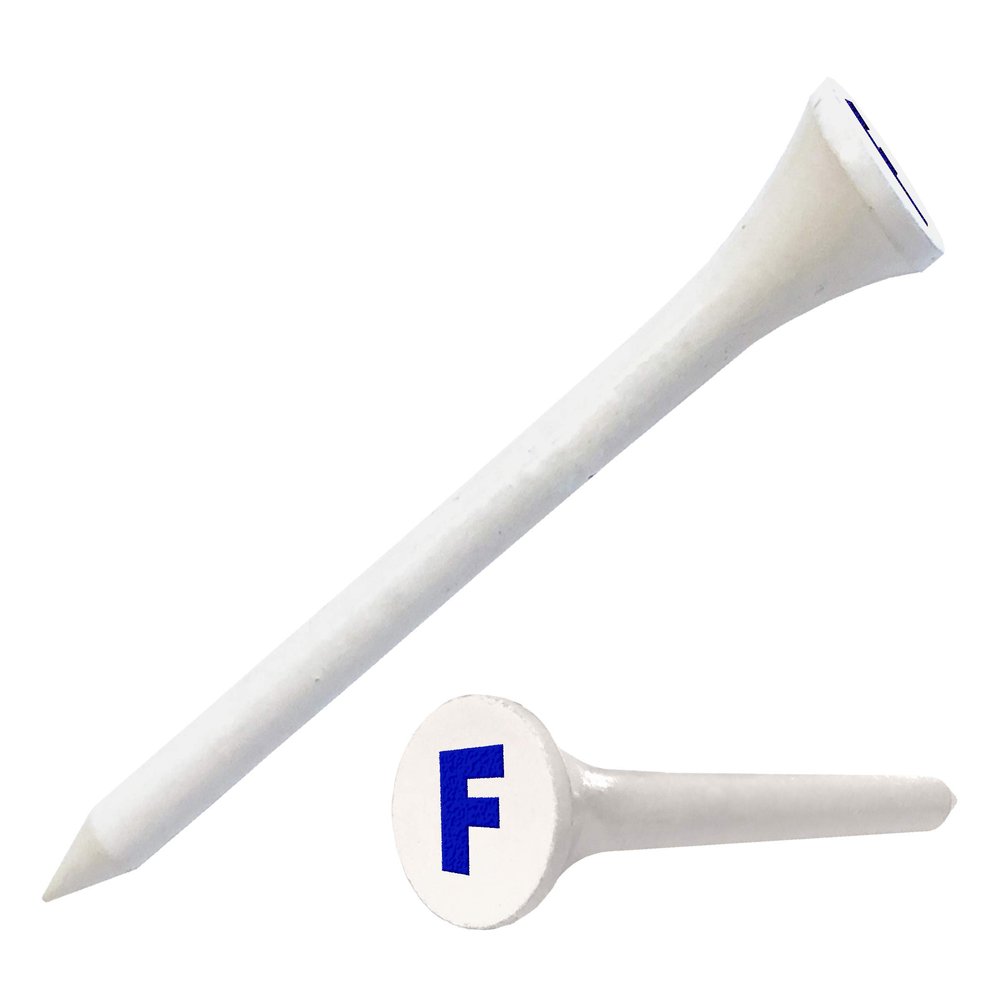 Clip Wipes Logo Golf Tees  2  (300/Pack)  Custom TEECUP Imprint - Personalized Monogram Initial Letters (A-Z) (WHT-BLU-F)