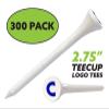Clip Wipes Logo Golf Tees  2  (300/Pack)  Custom TEECUP Imprint - Personalized Monogram Initial Letters (A-Z) (WHT-BLU-C) view 2