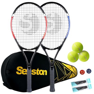 Senston Tennis Rackets for Adults 27 inch Tennis Racquets - 2 Player Tennis Set with 2 Grips, 2 Vibration Dampers