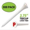 Clip Wipes Logo Golf Tees  2  (300/Pack)  Custom TEECUP Imprint - Personalized Monogram Initial Letters (A-Z) (WHT-RED-P) view 2