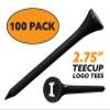 Clip Wipes Logo Golf Tees  2  (100/Pack)  Custom TEECUP Imprint - Personalized Monogram Initial Letters (A-Z) (BLK-WHT-I) view 2