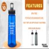 DISCOUNT PROMOS Custom Plastic Sports Bottles with Spill Proof Lids 22 oz. Set of 10, Personalized Bulk Pack - Reusable, With Straw, Perfect for Gym, Outdoor Sports, Home, Office - Blue view 2