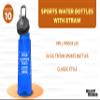 DISCOUNT PROMOS Custom Plastic Sports Bottles with Spill Proof Lids 22 oz. Set of 10, Personalized Bulk Pack - Reusable, With Straw, Perfect for Gym, Outdoor Sports, Home, Office - Blue view 3