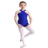 Moily Little Big Girls Athletic Two Pieces Outfit Racer Back Tank Top Shirts with Booty Shorts Ballet/Dance/Sports Blue 5-6 view 4