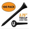Clip Wipes Logo Golf Tees  2  (100/Pack)  Custom TEECUP Imprint - Personalized Monogram Initial Letters (A-Z) (BLK-WHT-U) view 2