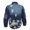 chouyatou Women's Spring Fall Wear Ripped Hole Casual Mid Long Denim Jacket Coat (X-Small, Dark Blue) view 4