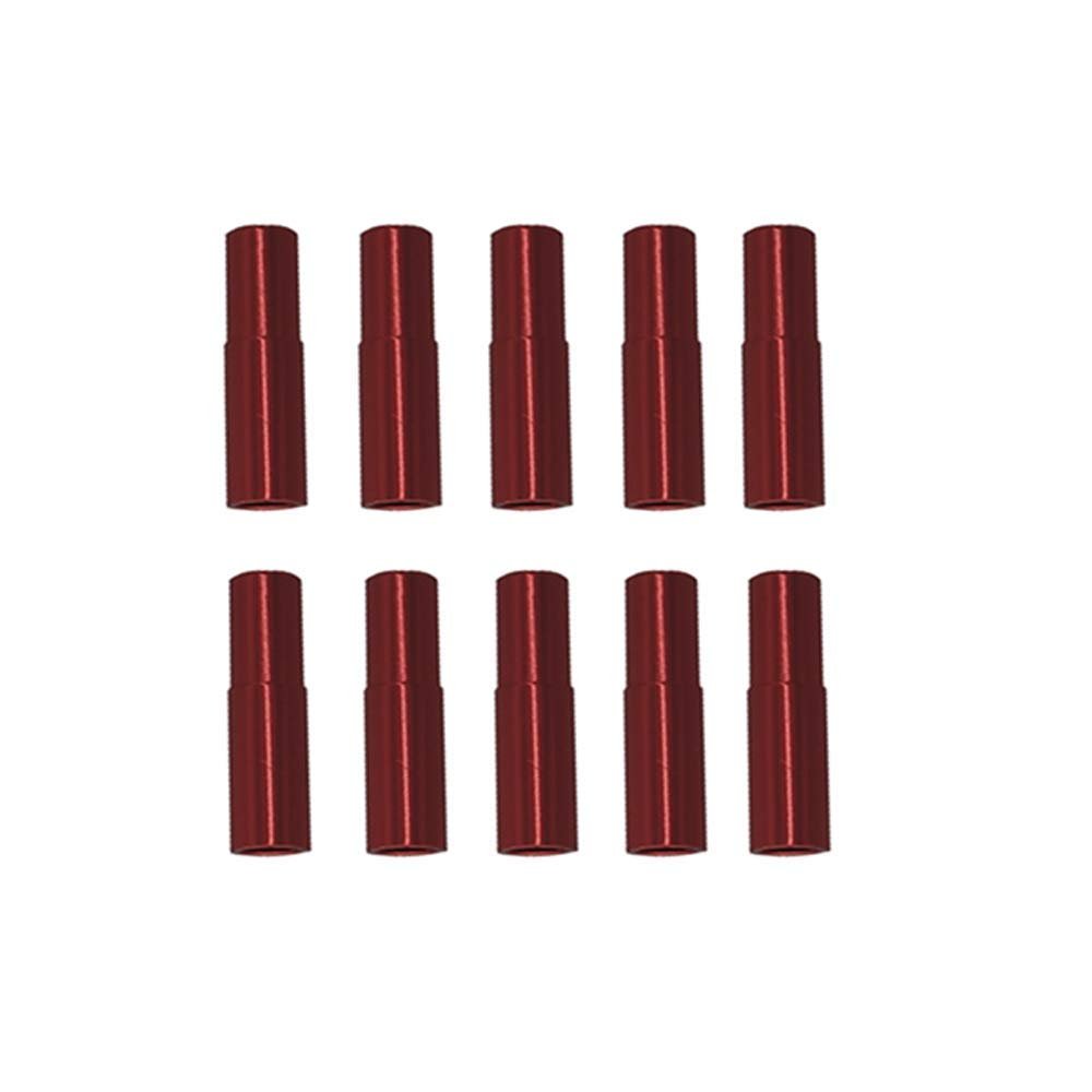Miamay 10 Pieces 4mm Aluminum Bike Shift Derailleur Cable Ferrules Bicycle Shift Cable Housing Ends (Red)