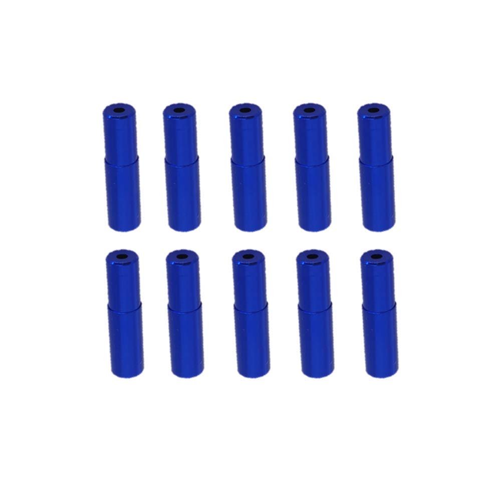 Miamay 10 Pieces 4mm Aluminum Bike Shift Derailleur Cable Ferrules Bicycle Shift Cable Housing Ends (Blue)