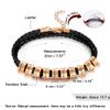 Albeads Custom Bracelet Personalized Black Braid Leather Bracelets with 1-10 Names Engraved in Custom Beads Custom ID Bracelet for Mens Women view 2