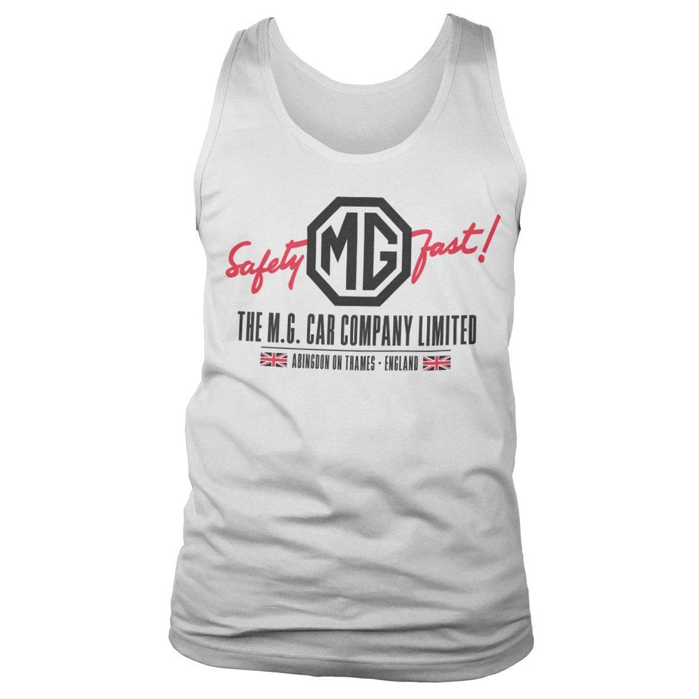 Officially Licensed M.G. Cars Co. - England Mens Tank Top Vest (White), XL