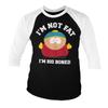 South Park Officially Licensed I'm Not Fat I'm Big Boned Baseball 3/4 Sleeve T-Shirt (White-Black), M view 1
