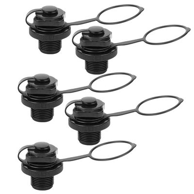 Alomejor 5Pcs Inflatable Boat Air Valve Cover PVC Air Gas Valve Cover Replacement for Boat Dinghy Kayak Canoe(Black)