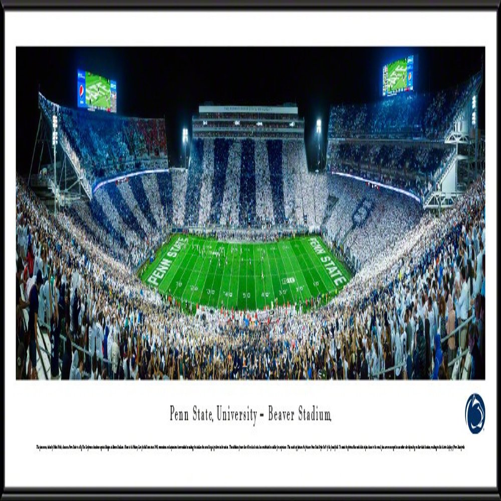 Blakeway Worldwide Panoramas, Penn State Football, Stripe the Stadium - 40.25x13.75-inch Panoramic Framed Picture