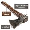 Norse Tradesman 14" Viking Throwing Axe - Carbon Steel Head, Teakwood Handle, Brown, Regulation Size, Includes Leather Sheath view 4