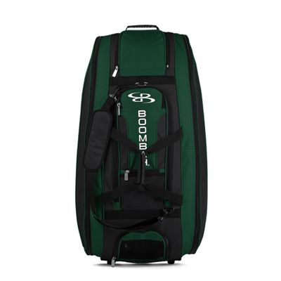 Boombah Beast Rolling Bat Bag - 40" x 14" x 13" - Black/Dark Green - Holds 8 Bats, Glove and Shoe Compartments