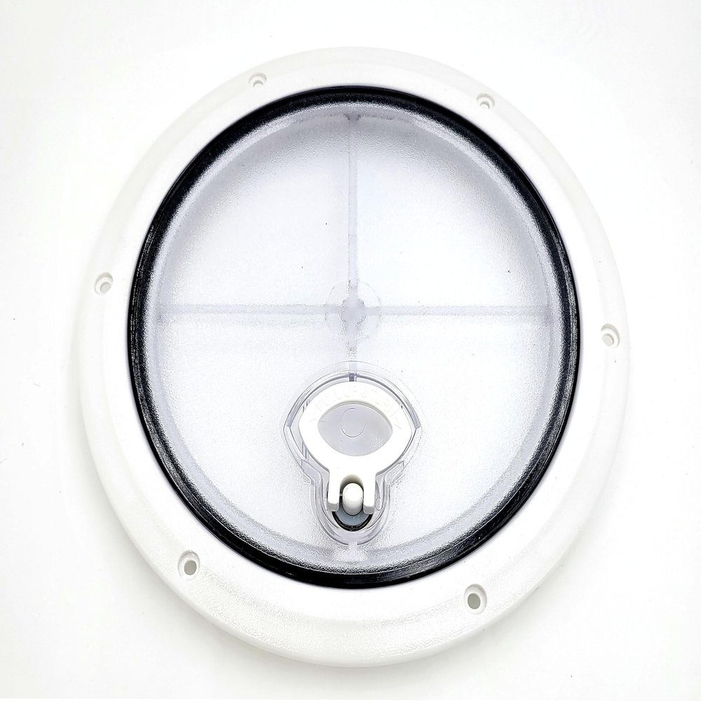 DPI Marine 6" Pull-Up Access Lid in Polar White Frame & Handle w/Translucent Lid - DPPULL6PWCL (Made in USA)