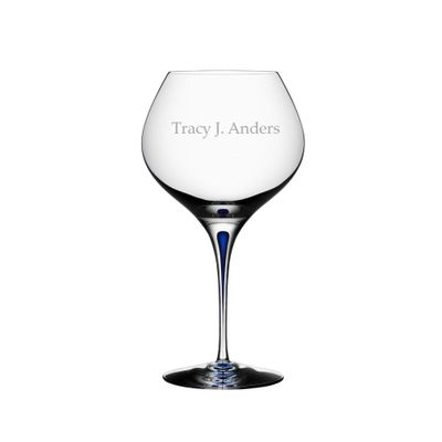 Orrefors Intermezzo Personalized Bouquet Wine Tasting Glass, Custom Engraved Large 20oz Crystal Wine Tasting Glass for Red or White Wine