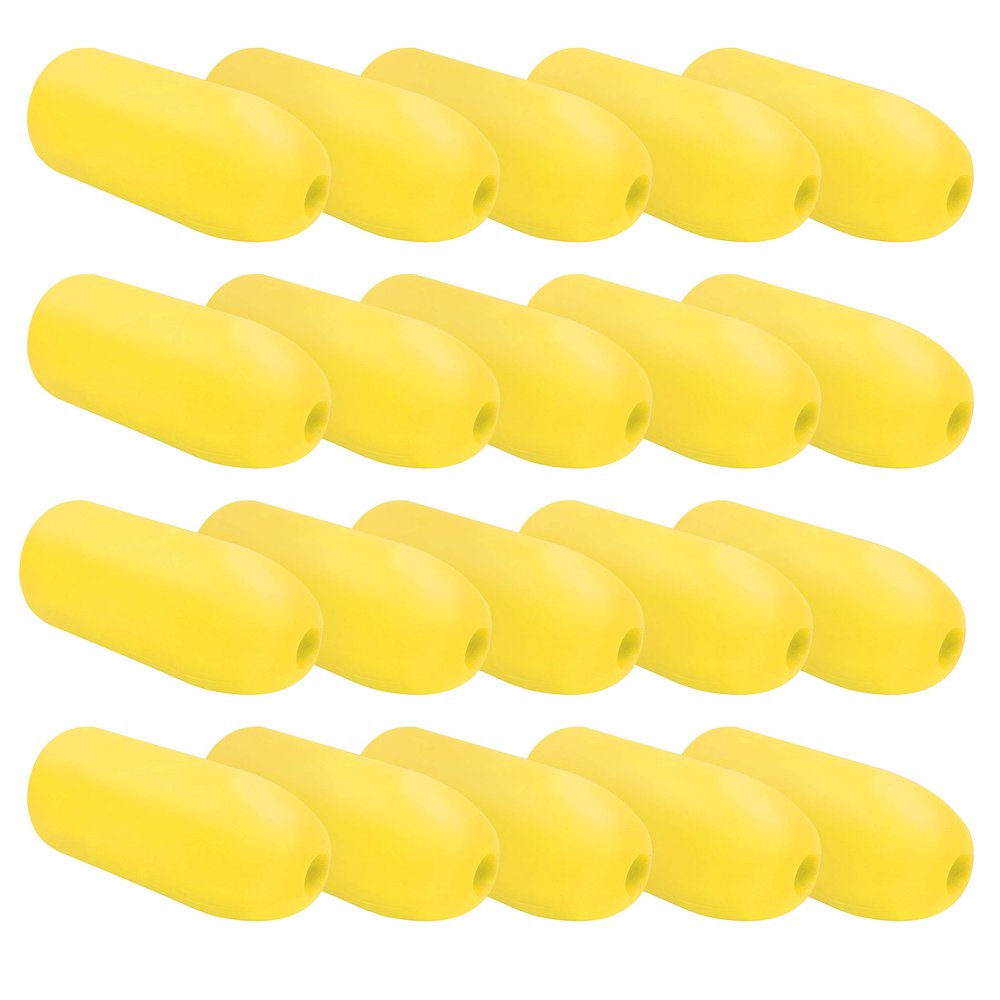 JEZERO Deep Water Fishing Floats: Great for Trail Markers, Dock Floats, Swim Buoy, Kayak Anchor Kit, Pool Buoy, Crabbing & Boats | 20 Pack - Yellow, 5" x 11" (Lfloat-Y-20PK)