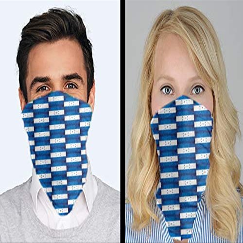 Island Visuals, Inc Honduras Gaiter Logo Mask Face Covering Packs - Sold in Packs of 12, 24, 48 and 100 (Includes (4) Free Face Mask Required Floor Decals) (24)