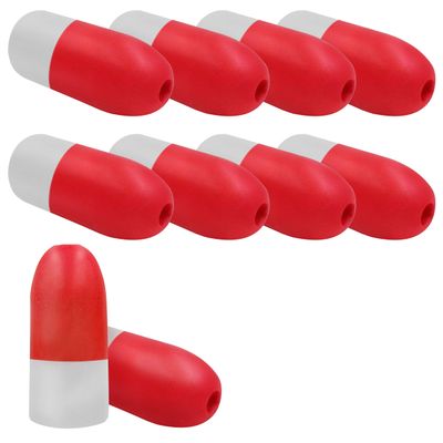 JEZERO Deep Water Fishing Floats: Great for Trail Markers, Dock Floats, Swim Buoy, Kayak Anchor Kit, Pool Buoy, Crabbing & Boats | 10 Pack - RED & White, 5" x 11" (Lfloat-RW-10PK)