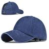 Washed Style Ponytail Top Hats for Women Baseball Caps High Messy Bun Caps Ponycaps Dad Hats (Navy Blue) view 1