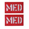 2x3.5 Inch Reflective MED Medic EMS EMT Patch Hook-Fastener Backing (Red-White) view 1