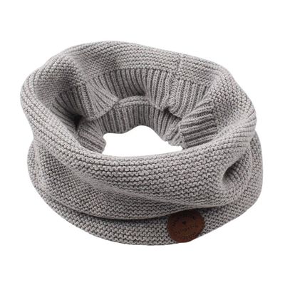 Bamery Winter Baby Boys Scarf Cotton Girls Neck Warmer Autumn Warm Knitted Scarves for Toddler Kids (Gray)