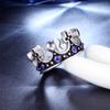 OAKKY Men Royal King Crown Cross Ring Silver Black with Royal Blue Size 11 view 2