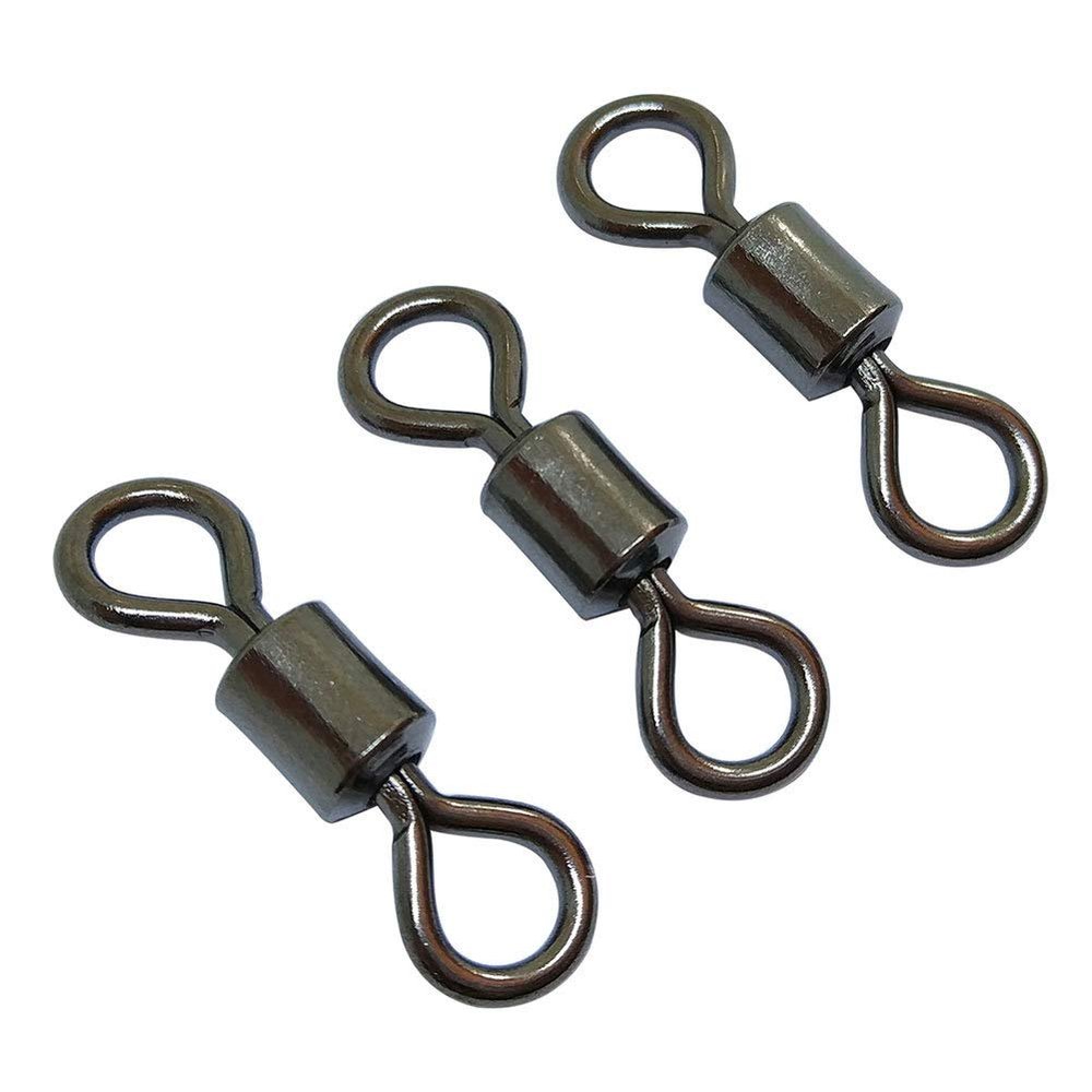 100PCS Fishing Rolling Barrel Swivels High-Strength Stainless Steel Fishing Hook Line Connector for Saltwater Freshwater Fishing