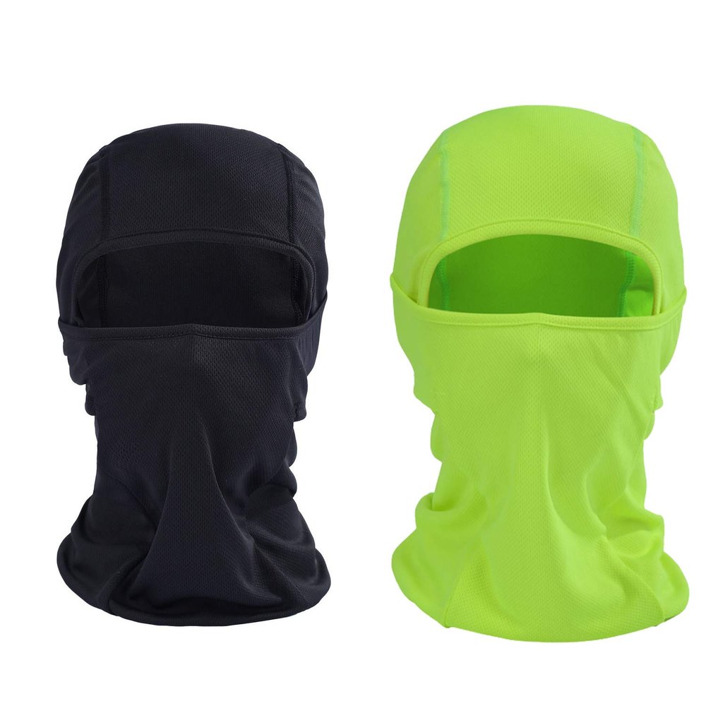 KOOYU Balaclava Ski Mask - Neck Gaiter Face Bandana & Anti Dust Face Scarf (Black+Green)