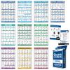 10 Pack, Exercise Workout Poster Set - Dumbbell Volume 1 & 2, Suspension, Kettlebell, Resistance Bands, Stretching, Bodyweight, Barbell, Yoga Poses + Dumbbell Exercise Cards, 18" x 24" view 1