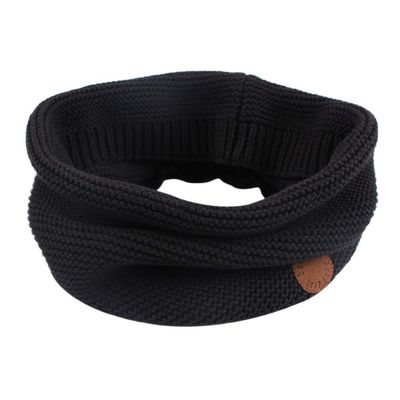 Bamery Winter Baby Boys Scarf Cotton Girls Neck Warmer Autumn Warm Knitted Scarves for Toddler Kids (Black)