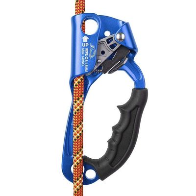 SZCQ SRT Climbing Equipment Hand Ascender Light Alloy Mountaineering Rock Ergonomic Rappelling Gear Handled Right asender Arborist Tree Climber Rigging (Blue,Right Hand)