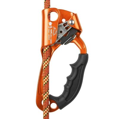 SZCQ SRT Climbing Equipment Hand Ascender Light Alloy Mountaineering Rock Ergonomic Rappelling Gear Handled Right asender Arborist Tree Climber Rigging (Orange,Right Hand)