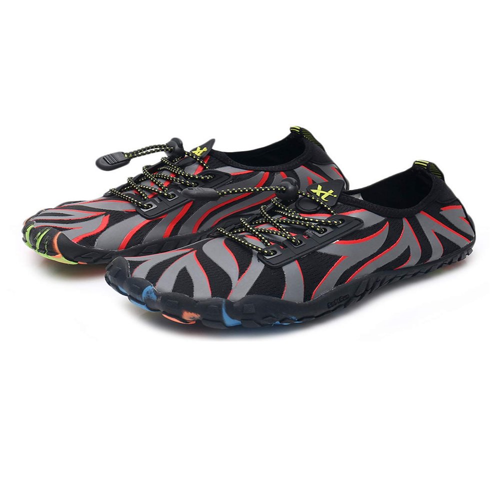 Bestgift Men/Women's Wide Toe Minimalist Trail Running Shoes Red Streak 36
