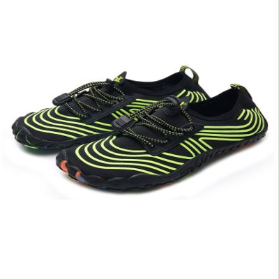 Bestgift Men/Women's Wide Toe Minimalist Trail Running Shoes Black+Green 40