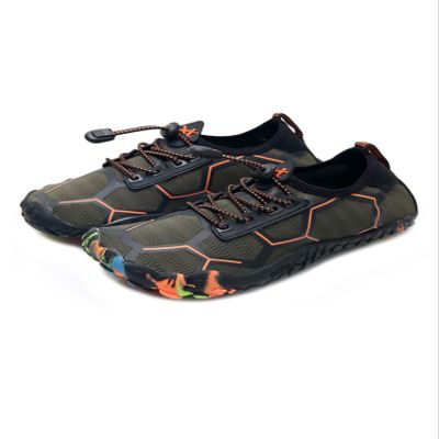 Bestgift Men/Women's Wide Toe Minimalist Trail Running Shoes Football Army Green 38