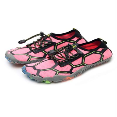 Bestgift Men/Women's Wide Toe Minimalist Trail Running Shoes Football Pink 38