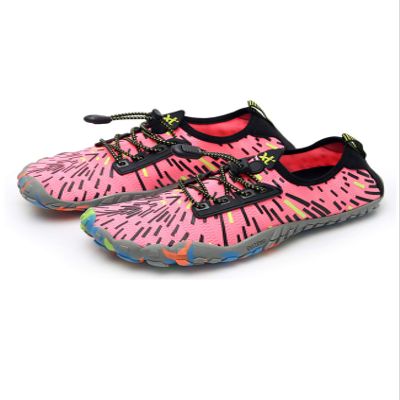Bestgift Men/Women's Wide Toe Minimalist Trail Running Shoes Radiation Watermelon Red 36