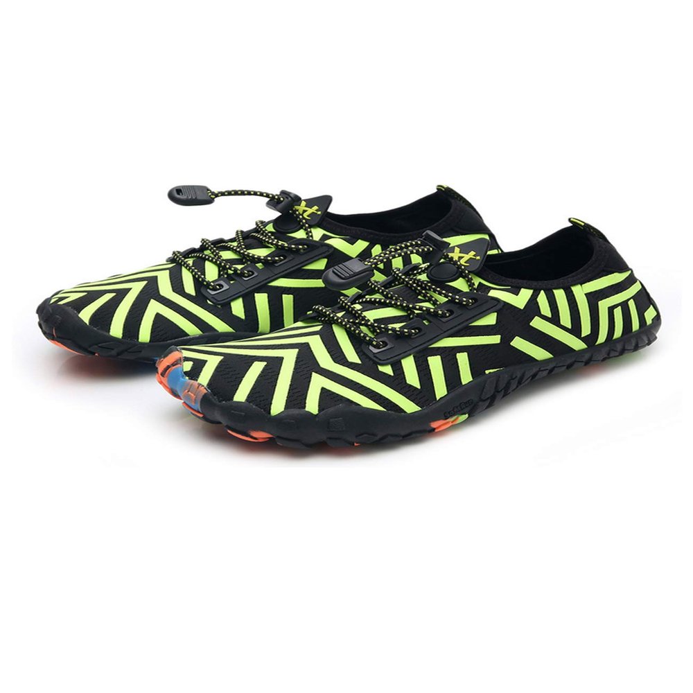 Bestgift Men/Women's Wide Toe Minimalist Trail Running Shoes Polyline Green 37