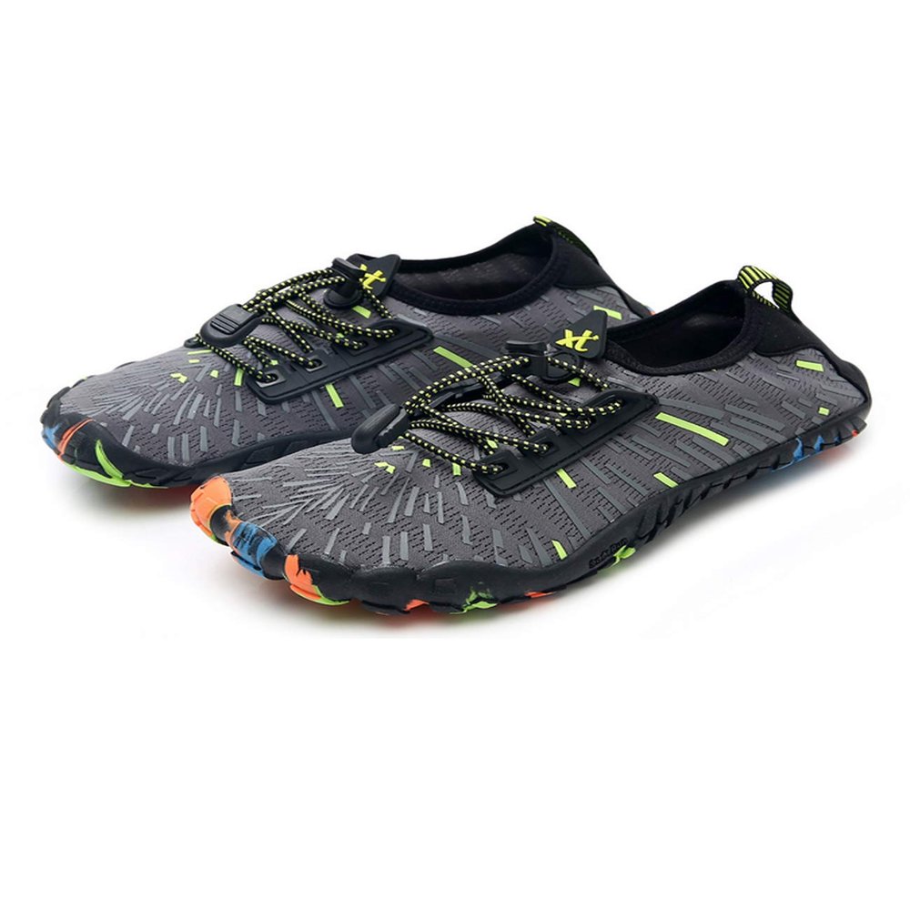 Bestgift Men/Women's Wide Toe Minimalist Trail Running Shoes Radiation Gray 40