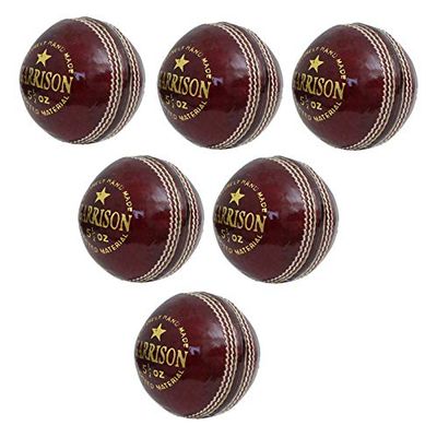 CW Cricket Ball 4-Piece Leather Set of 12, Red, Standard Size, 7cm Diameter, 2oz Weight, Adult, Hand-stitched, 4-piece Construction, Ideal for Club Matches & Tournaments