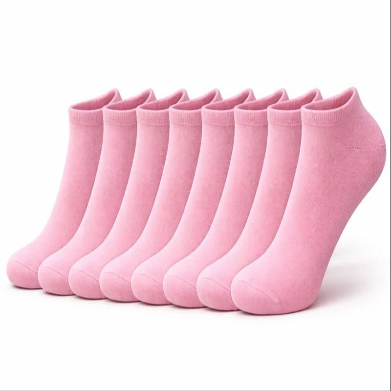 Veracco Socks for Women & Men  6 Pairs Low Cut Ankle Socks, Soft Cotton Breathable Socks, Size 6-10 (Pink)