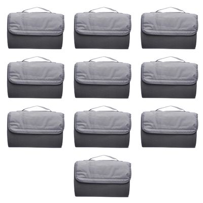 DISCOUNT PROMOS Roll Up Picnic Blankets Set of 10, Bulk Pack - Great Outdoor Blanket for Camping, Picnic, Beach, Sports, Outdoor Activities - Grey