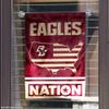 Boston College Eagles Garden Flag with USA Stars and Stripes view 4