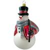 Joy To The World Ohio State Buckeyes Snowman Polish Glass Christmas Ornament view 1