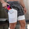 OEBLD Mens Athletic Shorts 2-in-1 Gym Workout Running 7'' Shorts with Towel loop view 2