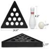 YDDS Shuffleboard Bowling Pin Set with 10 Pcs Premium Hardwood Bowling Pins Durabel Triangular Pinsetter Resin Bowling Ball and Carrying Bag, Fun for Shuffleboard Games view 3