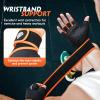 HTZPLOO Workout Gloves Gym Gloves Weight Lifting Gloves for Men Women with Full Palm Pad,Strong Wrist Wraps Support,Enhanced Grip,for Fitness,Training,Weightlifting,Exercise (Black&Orange, X-Large) view 2