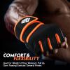 HTZPLOO Workout Gloves Gym Gloves Weight Lifting Gloves for Men Women with Full Palm Pad,Strong Wrist Wraps Support,Enhanced Grip,for Fitness,Training,Weightlifting,Exercise (Black&Orange, X-Large) view 4